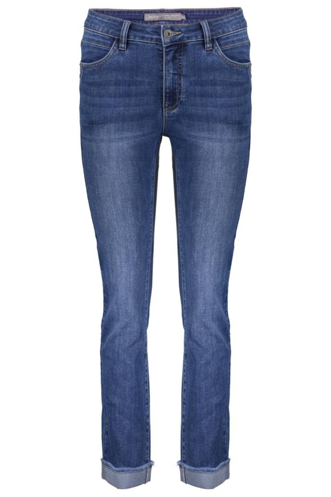 SLIM FIT JEANS MET OMGESLAGEN BROEKSPIJPEN 51517 10 000811 STONEWASH DENIM